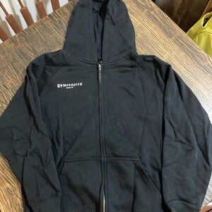 Gymreapers Black Full-Zip Hoodie Sweatshirt - Men Medium